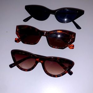 Slim, cat eye sunglasses bundle
